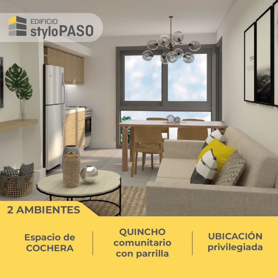 DEPARTAMENTOS DE 2 Y 3 AMB CON ESPACIO DE COCHERA OPCIONAL Y QUINCHO COMUNITARIO CON PARRILLA