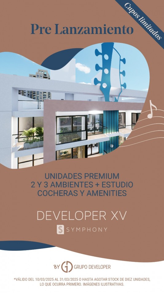 Departamentos de dos y tres ambientes